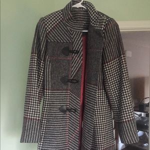 NEW Triona tweed Irish wool checkered duffel coat